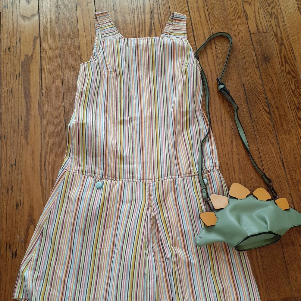 Vintage 60's Romper Playsuit Tank Jumper Candy Rainbow Stripe